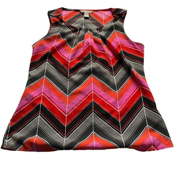 Banana Republic tank blouse geometric design in black red and pink XS - Picture 1 of 6